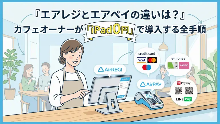 エアレジとエアペイの違いは?カフェオーナーが損せず「iPad0円」で導入する全手順